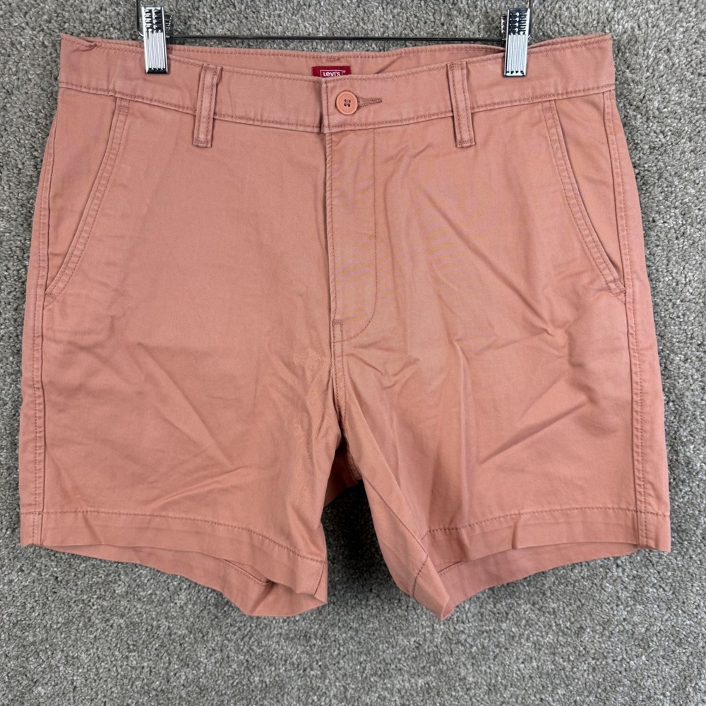Levis XX Chino Shorts Mens 34 Authentic Fit‎ Dusty Rose Pink Cotton Twill - Picture 3 of 8